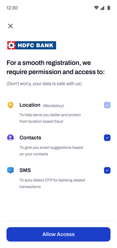 Thoughtful permissions screen